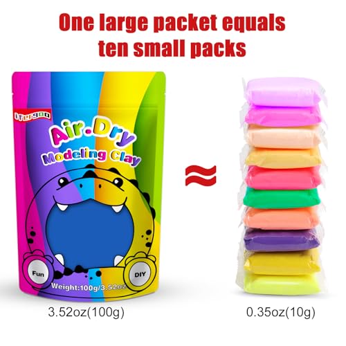 ifergoo Blue Air Dry Clay, DIY Creative Modeling Clay for Kids, Super Light Magic Foam Clay for Kids Age 3-12, Soft, No-Sticky & Non-Toxic, Molding Clay for School Art & Craft Project(Blue 100g/3.5oz) - color: Blue/100g