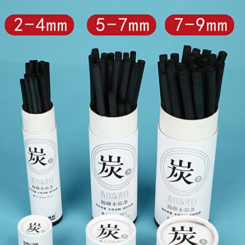 Artist Vine Charcoal Sticks Medium Black Willow Sketch Charcoal Pencils for Kids Adults Drawing Sketching Fine Art 25pcs, as the picture shows