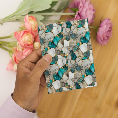 GOTO CLAY TOOLS Turquoise Gold Marble Clay Transfer Paper – 6 Pcs, Transfer Paper for Polymer Clay, Marble Pattern Polymer Clay Transfer Sheet for Jewelry Making - color: Turquoise Gold Clay