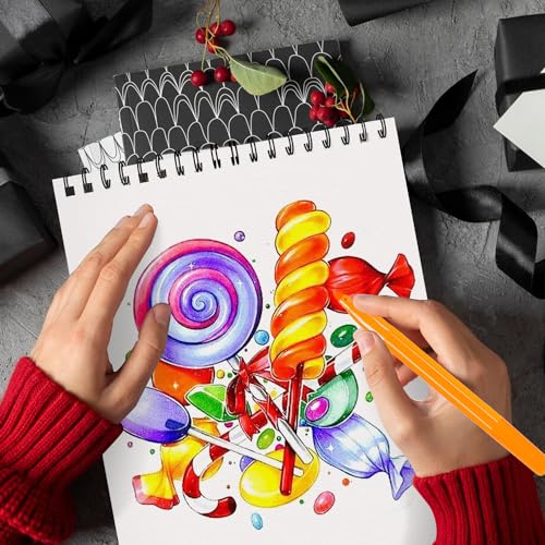 OSIMIG 5 Pack Sketch Book 8.5" x 11" Set, Top Spiral Bound Sketch Pad 150 Sheet Total (68lb/100gsm), Drawing Paper Pad, Sketch Book for Kids, Artist, Adult Art Supplies - size: 5 Pack