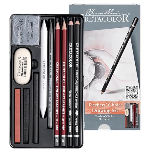 Cretacolor Teacher's Choice Drawing Sets, Tin Set of 11