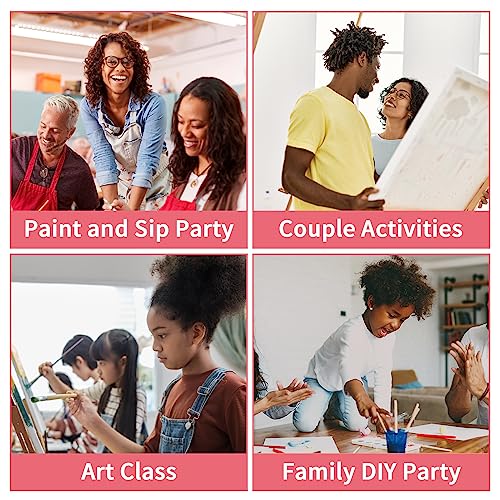 8 Pack Pre Drawn Canvas to Paint for Adults Kids, Sip and Paint Kit Party Supplies Painting Set for Artist, Beginner, Stretched Outline Canvas Landscape Party Favor(8x10) - size: 8x10, style: style 8
