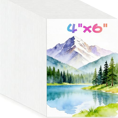 100 Sheets Watercolor Paper, 4"x6" White Water Color Paper Bulk, 140lb/300gsm Cold Press Water Color Paper for Artists Drawing Coloring Sketching Painting, Arts and Crafts Supplies for Kids Adults - size: 4" x 6", 100 sheets, style: loose watercolor drawi