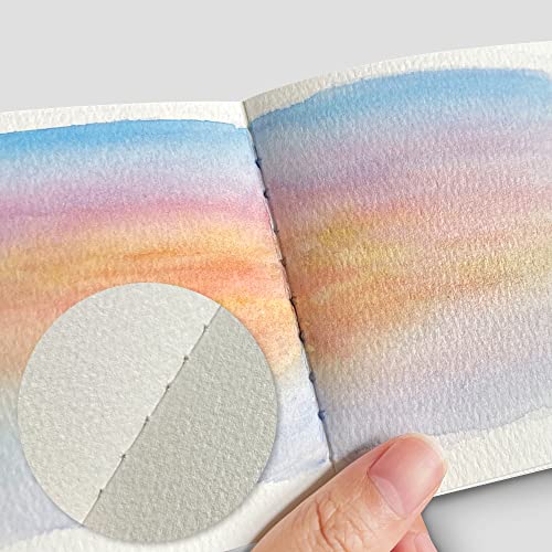 Watercolor Paper Sketchbook,3.9x3.9 Inch Mini Mixed Media Notebook,140lb/300gsm Artist Heavyweight Paper,30 Sheets Small Travel Drawing Journal for Adults,Painting,Watercolors,Art Supplies,Red - color: 3.9x3.9 inch-300gsm-red