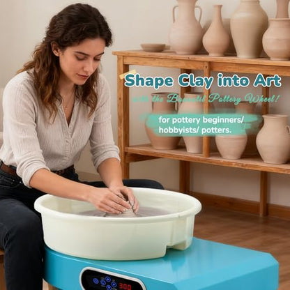 Bonoutil Pottery Wheel Machine, 11" Electric Ceramic Forming Machine LCD & Foot Pedal Control Max 20 lbs Capacity, Clay Art Sculpting Tools Kit at Home Pottery Wheels