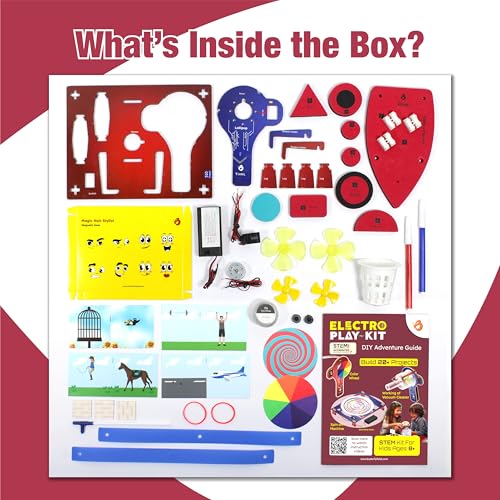 Butterfly EduFields STEM Kit for Kids Ages 8-10-13 | Build 20+ Motor Machines & DIY Engineering Projects | Educational Science Kit for Boys & Girls | Fun STEM Toys for Ages 8-10 | Robotics Learning - style: Electro Play Kit