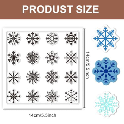 CHGCRAFT Polymer Clay Texture Sheets Winter Snowflakes Silicone Texture Stamp Christmas Clay Texture Mat Modeling Pattern Pad Texture Sheets for Polymer Clay Making Earrings Jewelry 5.5x5.5inch - style: Snowflakes