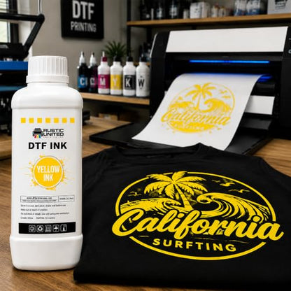 DTF Film Yellow Ink 500ml - Premium Heat Transfer Direct to Film Ink for DTF Printer L1800 XP600 I3200 ET-8550 XP15000 R1390 ET-4800 ET-2800 L800 - color: Yellow, size: 500ml