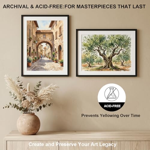 A4 Canvas Paper Pad for Acrylic Painting, 280GSM Heavyweight Canvas Notebook 10 Sheets, Acrylic Paper Painting Book for Oil Paint, Gouache and Mixed Media, Bound Canvas Pad for Artists and Beginners