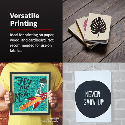 Speedball Acrylic Screen Printing Ink, 8 oz, Black for Paper Prints, Made in USA - color: Black