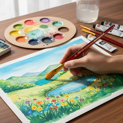 Falling in Art Artist Paint Brush Set, 10 Pcs Special Effect Paint Brushes, Multi-Liner Soft and Resilient Brushes for Watercolor, Acrylic, and Oil Painting