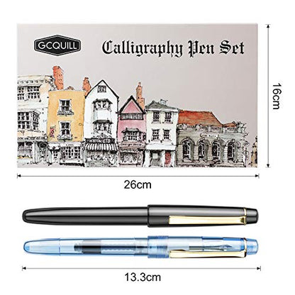 Calligraphy Set Fountain Pens 7 Different Size Nibs and 36 Assorted Ink Cartridges Kit for Calligraphy Lettering - Complete Easy Learning Set for Beginners F736