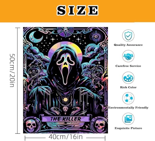 Paint by Numbers for Adults, Skull Moon Star Paint by Number Kits on Canvas | Paint by Numbers DIY Acrylic Oil Easy Halloween Painting by Numbers for Beginner Home Wall Decor 16X20 inch (Without Frame)