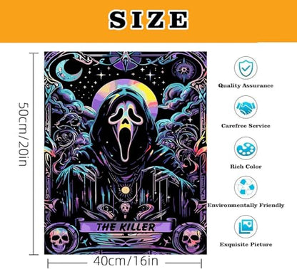 Paint by Numbers for Adults, Skull Moon Star Paint by Number Kits on Canvas | Paint by Numbers DIY Acrylic Oil Easy Halloween Painting by Numbers for Beginner Home Wall Decor 16X20 inch (Without Frame)