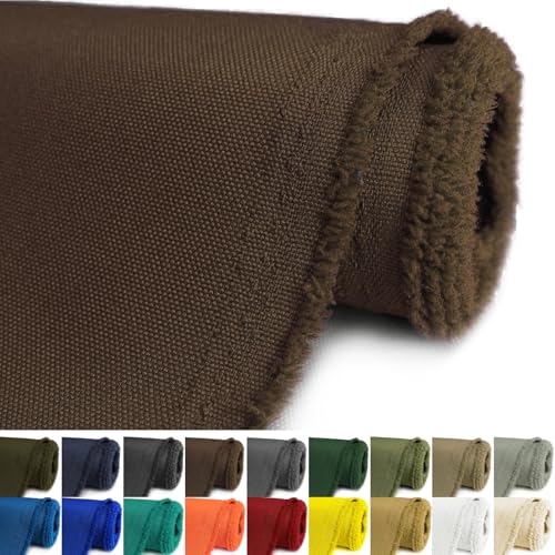 Waterproof Canvas Fabric by The Yard 58inch 600D Upholstery Fabric Cordura Polyester Fabric Outdoor Water Resistant Fabric for Sewing Chair Patio Cushion Purse Bag Interior, Pre Cut 1 Yard Brown - color: Brown, size: 1 Yard