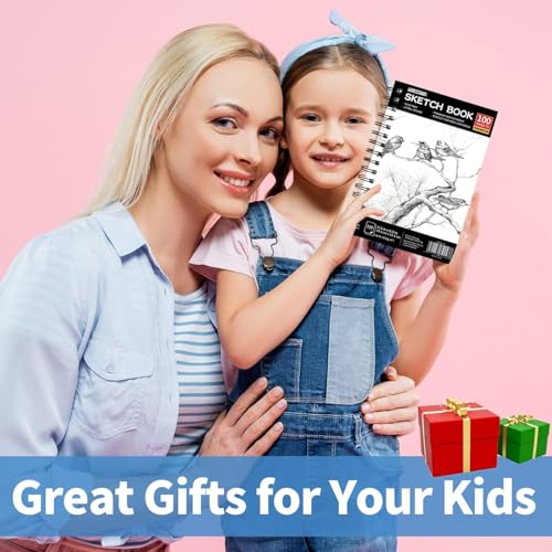 FIXSMITH 5.5"X8.5" Sketch Book | 100 Sheets (68 lb/100gsm) Sketchbook| Acid Free Drawing Paper | Spiral Bound Artist Sketch Pad | for Kids, Beginners, Artists & Professionals | Bright White - color: Black, size: 5.5"x8.5"-1 Pack