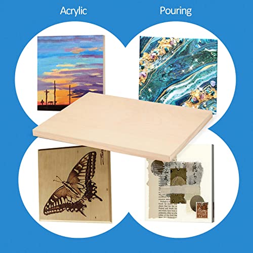 Falling in Art Unfinished Birch Wood Panels Kit for Painting, Wooden Canvas 2 Pack of 12x18 Studio 3/4" Deep, Cradle Boards for Pouring, Art, Crafts, Burning and More - size: 12'' x 18''