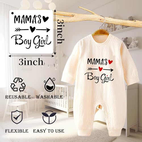 64 Pieces Small Onesie Stencils for Baby Shower, 3 Inch Reusable Baby Bib Stencil for Painting, Cute Animal Clothes T Shirts Template Kit for Fabric Canvas Craft DIY Home Decor(Baby Show) - style: Baby Shower