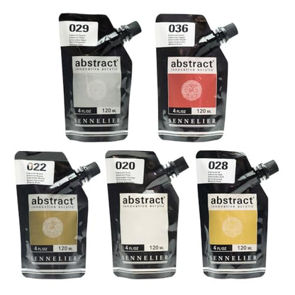 Sennelier Abstract Acrylic Set, 120ml, Metallic, 5-Colors - color: Metallic, style: POUCH