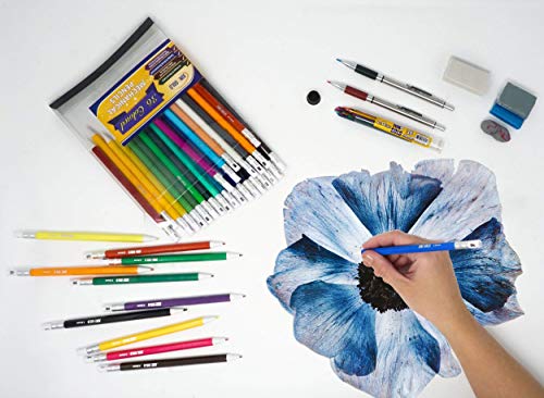 June Gold 36 Uniquely Colored 2.0 mm Mechanical Pencils and a 6 Pack of Gray Kneaded Rubber Erasers