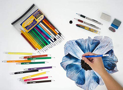 June Gold 36 Uniquely Colored 2.0 mm Mechanical Pencils and a 6 Pack of Gray Kneaded Rubber Erasers