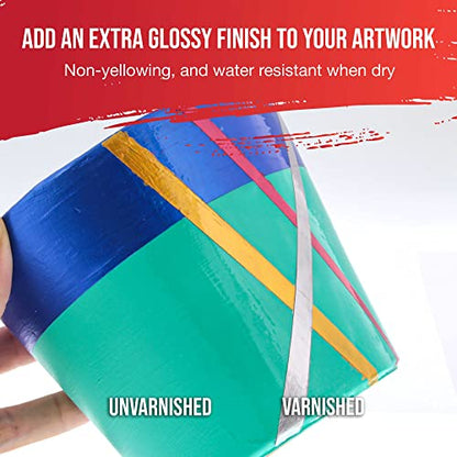 U.S. Art Supply 16 oz High Gloss Clear Acrylic Topcoat for Pouring Paint Artworks & Air Dry Clay Varnish - Acrylic Painting Protectant, Air Dry Clay Glaze for Polymer Clays, Ceramics and Sculptures - size: 16-ounces
