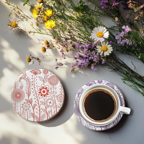 CHGCRAFT Abstract Wildflowers Polymer Clay Texture Sheets Geometric Flowers Silicone Stamp Clay Texture Mat Modeling Pattern Pad Texture Sheets for Jewelry and Clay Earrings Tools, 5.5x5.5 inch - style: Wildflowers