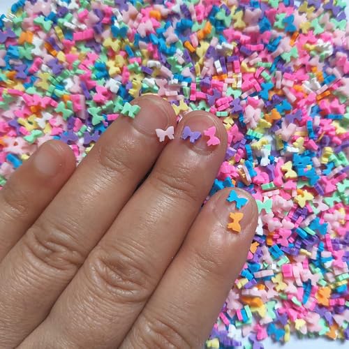40g Mini Bowknot Fimo Polymer Slices Adults Nails Slices Art Design Supplies DIY Craft (Bowknot) - color: Bowknot