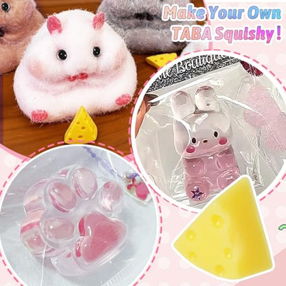 GiftmiyHime Taba Squishy Making Kit – Two Different Sets of A+B Silicone (Clear & Translucent) for Beginners to Create Various Squishy Styles