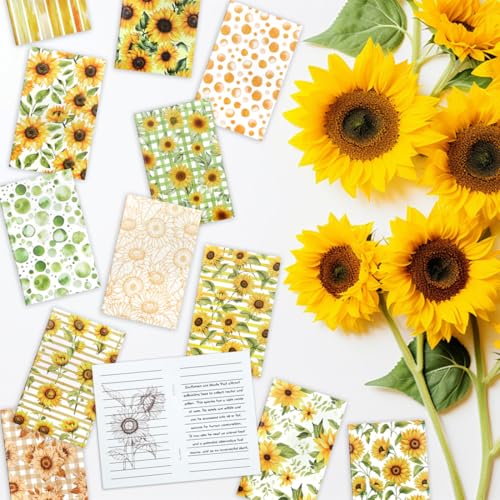 12 Pack Sunflower Small Pocket Notebook Journals,Yellow Flower Floral Memo Notepad Mini Notebook Hardcover Lined Note Pads for Home Office Stationery Supplies Party Favor Sunflower Flower Journal Planner Diary