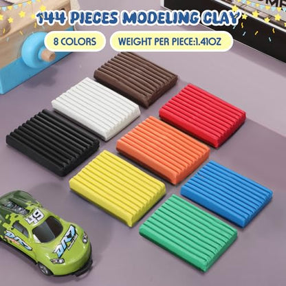 Syhood 144 Pieces Non Drying Modeling Clay 12.7lbs Modeling Clay for Kids 1.41 Ounce Each for Boys Girls Classroom Arts and Crafts Projects Play, 8 Colors
