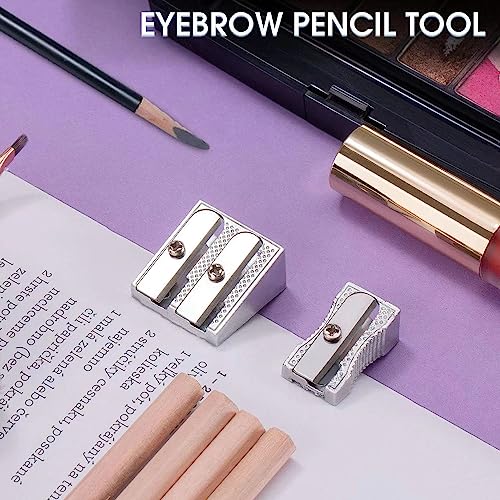 Metal Pencil Sharpeners, 4pcs Manual Double Hole Pencil Sharpener for Colored Graphite Pencils, Crayon Sharpener, Home School Office