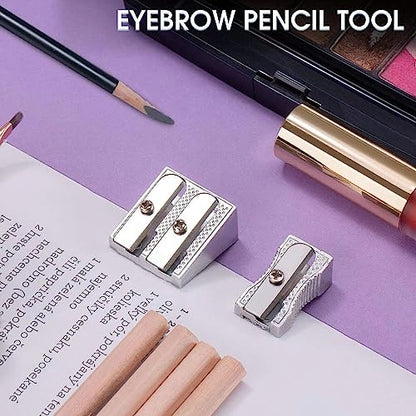 Metal Pencil Sharpeners, 4pcs Manual Double Hole Pencil Sharpener for Colored Graphite Pencils, Crayon Sharpener, Home School Office