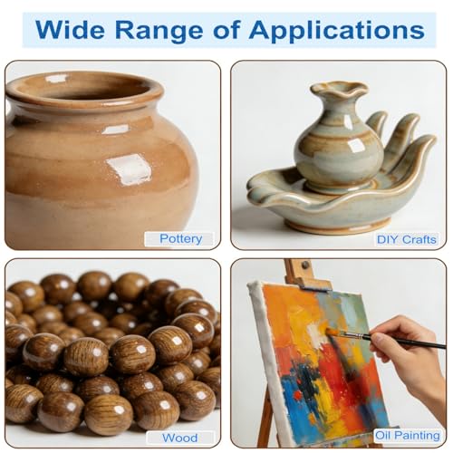 Air Dry Clay Glaze, 120ml High Gloss Polymer Clay Varnish, Prevent Clay Cracking, Scratch Resistant, Waterproof, for Pottery, Crafts, Clay Sealant with Brush & Measuring Cup (4fl oz) - color: Gloss