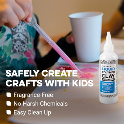 Impresa Translucent Liquid Polymer Clay - 4 oz, Chocolate & Glossy - Waterproof Oven Bake Clay for Jewelry & Mixed Media