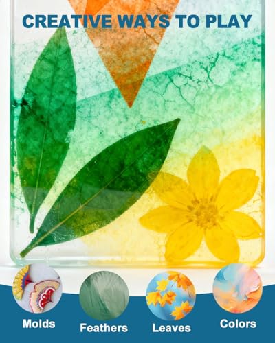 UCEC 32 Pack Gel Plate Printing Kit, Reusable 8 x 10 Gel Printing Plate with 4 Inch Brayer Roller & Baren, Plant Stencils and A4 Printmaking Paper – Mixed Media Art Kit for Card Making, Scrapbooking - color: Clear-Gel Printing Kit 8×10 Full Set