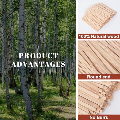 ANTETOK Wooden Coffee Stirrers - Coffee Stir Sticks 5.5 Inch,800pcs Disposable Swizzle Sticks,Swizzle Drink Sticks for Coffee,Tea,Cocktail and Hot Chocolate - size: 5.5Inch-800pcs(no wrapped)
