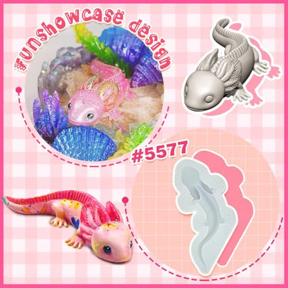 Axolotl Resin Molds for Epoxy Plaster Clay Crafts - color: Axolotl