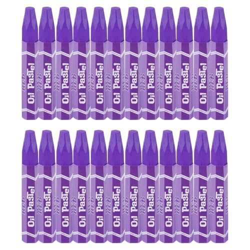 YOKIVE 24Pcs Soft Oil Pastels, Bright Colors Creamy Pastels Stick, Great for Artists Beginners Coloring Sketching (Purple, 2.87x0.43 Inch) - color: Purple