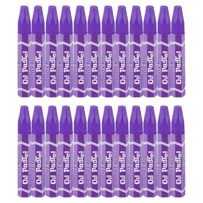 YOKIVE 24Pcs Soft Oil Pastels, Bright Colors Creamy Pastels Stick, Great for Artists Beginners Coloring Sketching (Purple, 2.87x0.43 Inch) - color: Purple