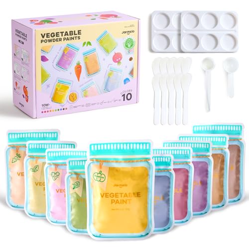 Jar Melo Washable Finger Paints Powder for Toddlers, Safe Paints for Baby's Hand and Feet, Non-Toxic Preschool Art and Craft Supplies, 10 Colors - color: 10 Colors