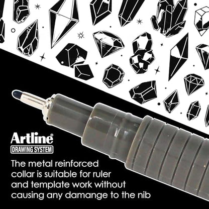 Artline 230 Drawing System Pens, Technical Drawing Pens For Drafting, Illustrating, and More, 0.2mm, 0.4mm, 0.6mm, and 0.8mm Fine Tips - Black, 4-Pack - style: 0.2, 0.4, 0.6, 0.8mm Nib Sizes | 4-Pack