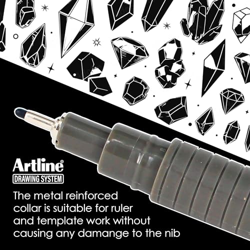 Artline 230 Drawing System Pens, Technical Drawing Pens For Drafting, Illustrating, and More, 0.1mm, 0.2mm, 0.3mm, 0.4mm, 0.5mm, and 0.8mm Fine Tips - Black, 6-Pack - style: 0.1, 0.2, 0.3, 0.4, 0.5, 0.8mm Nib Sizes | 6-Pack