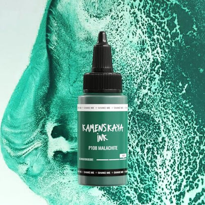 KAMENSKAYA Delaminating Alcohol Inks - Self-Splitting Alcohol Ink P-108 'Malachite' - 1 fl oz (30 ml) - color: P-108 'Malachite'