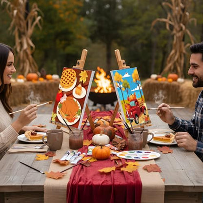 Sherr 12 Pcs Pre Drawn Canvas Pre Printed Canvas for Adults Sip and Paint Party Canvases Painting Kit for Summer Easter Mother's Day Party Favor(Happy Autumn,8 x 10 Inch) - size: 8 x 10 Inch, style: Happy Autumn