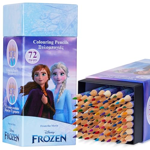 Disney Stitch Colored Pencils for Kids Adults 72 Kawaii Coloring Pencils Art School Supplies Wood Color Pencil Set for Coloring Drawing (Lilac Frozen) - color: Llilac Frozen