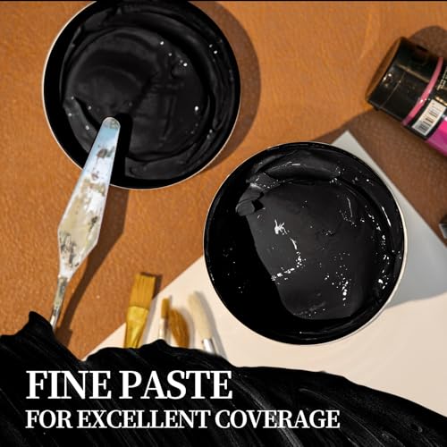 Falling in Art Black Gesso Primer for Acrylic Painting, 16.9Oz Non-Toxic Canvas Primer Gesso Surface Prep Medium - color: Black