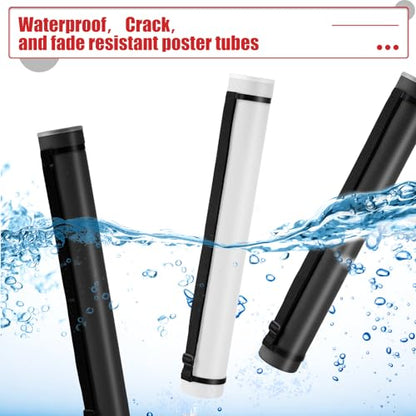 Yahenda 6 Pcs Expandable Poster Tubes Bulk, 24"- 40" Extendable Blueprint Tube with Shoulder Strap Waterproof Portable Durable Round Cases for Drawing, Poster, Office Bulk Supply(Black, White) - color: Black, White