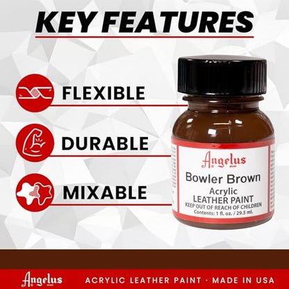 Angelus Acrylic Leather Paint, 1 Fl Oz (Pack of 1), Bowler Brown - color: Bowler Brown, size: 1 Fl Oz (Pack of 1)