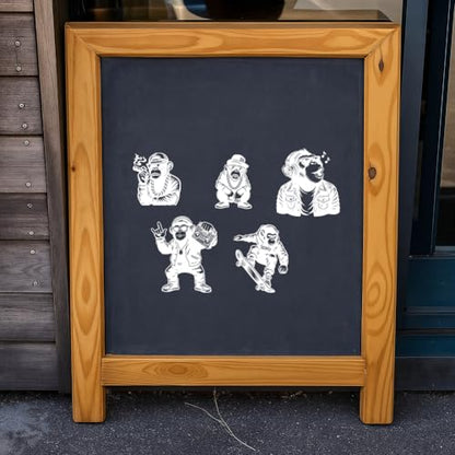 2 Sheets Hip Hop Silkscreen Stencil, Monkey Gorilla Printing Stencils Templates Reusable Self-Adhesive Silk Screen for Painting on Wall, Wood, T-Shirt, Fabric, Home Craft Decor - style: Hip Hop Monkey
